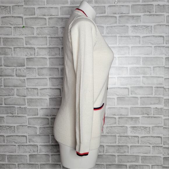 Vintage Varsity Cross Flag Cardigan by Catalina, size Medium - Picture 7 of 8